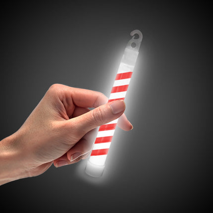6" Candy Cane Glow Sticks - Pack of 25 Sticks