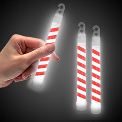 6" Candy Cane Glow Sticks - Pack of 25 Sticks