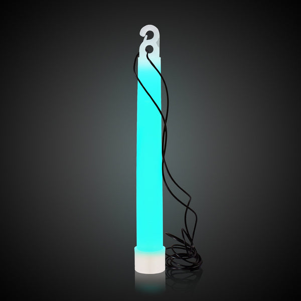 6 Inch Premium Aqua Glow Sticks With Lanyards - Pack of 12