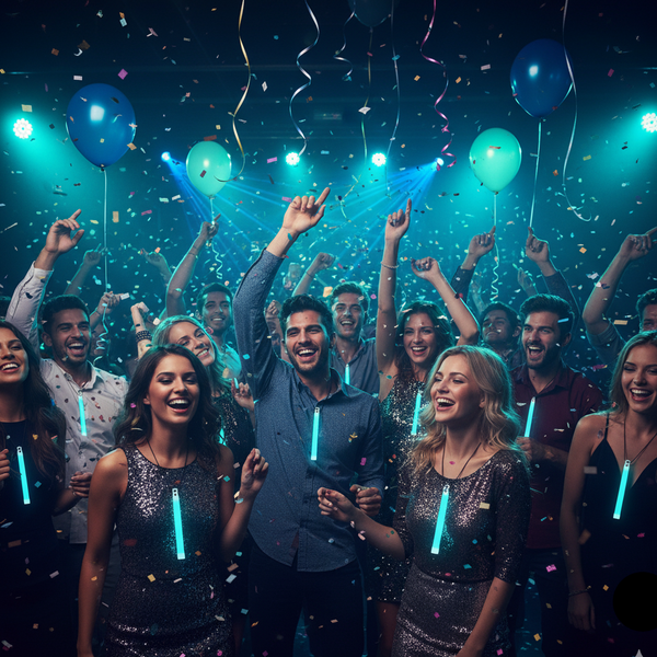 6 Inch Premium Aqua Glow Sticks With Lanyards - Pack of 12