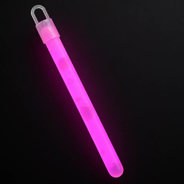 Single activated 6-inch slim pink glow stick with a closed-loop cap; sold in a pack of 12.