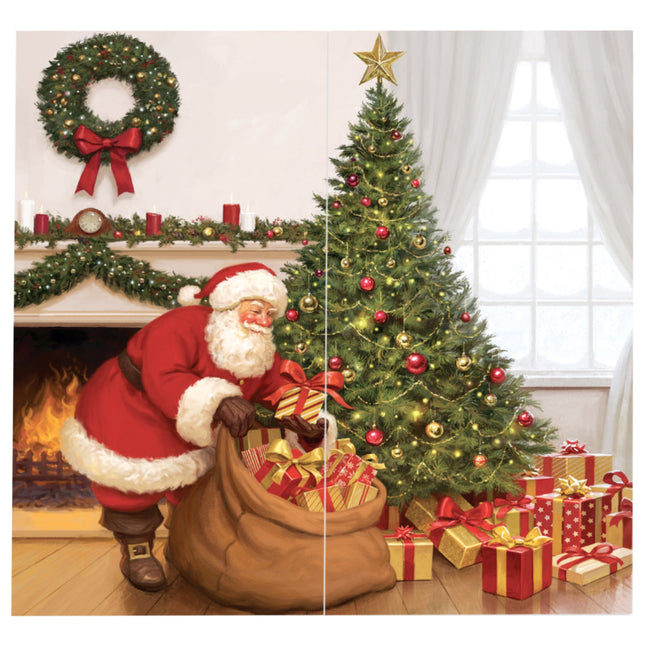 65" x 65" Vintage Santa Scene Setter