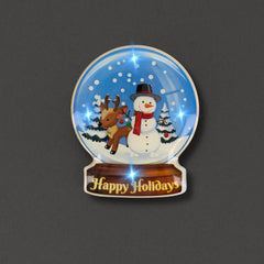 Light Up Snow Globe Holiday Pins