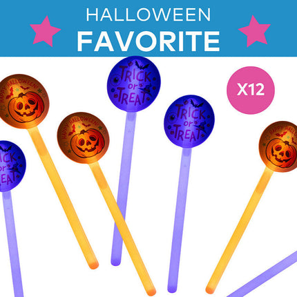 8 1/4" Halloween Colors Plastic Glow Wands - 12 Per Pack