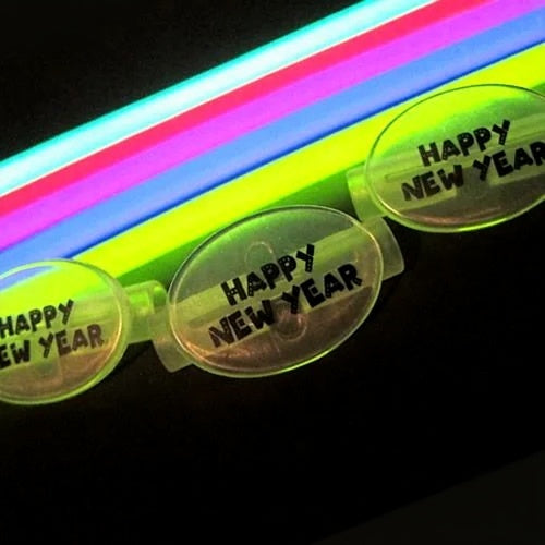 Happy New Years Glow Bracelets - Single Colors