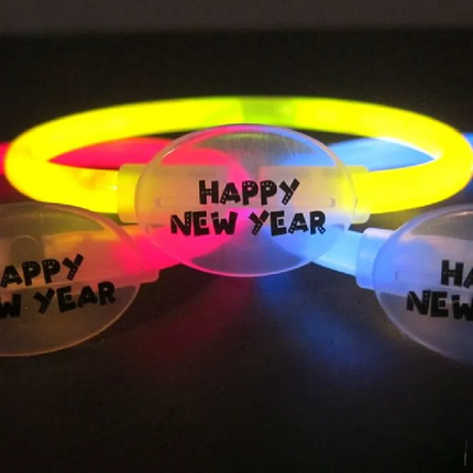 Happy New Year Glow Bracelets - Assorted Colors