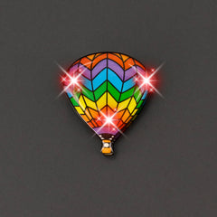 LED Hot Air Balloon Flashing Body Light Lapel Pins