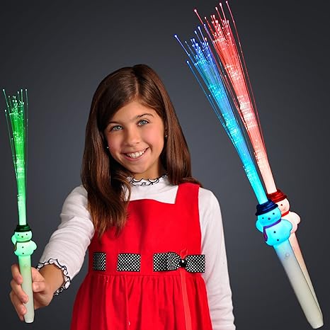 LED Light Up Christmas Fiber Optic Wand - Assorted