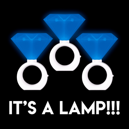8" Blue LED Diamond Rings