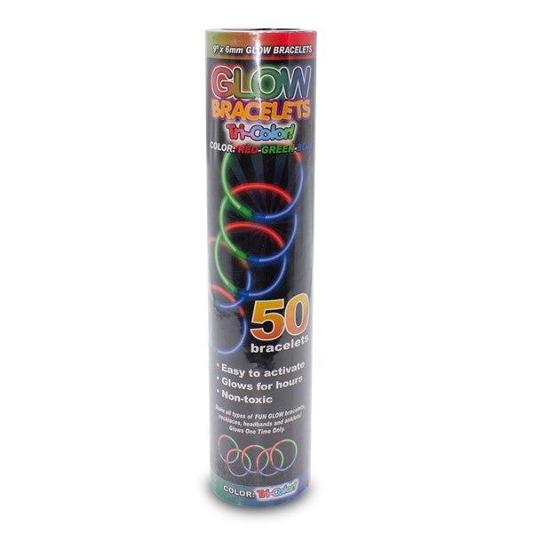 Blue, Green & Red 9 Inch Glow Bracelets