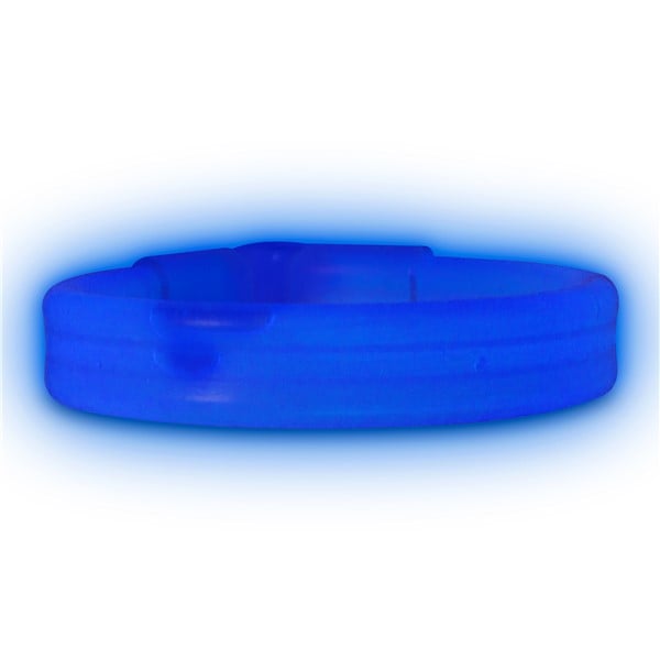 9 Inch Blue Triple Wide Glow Bracelets