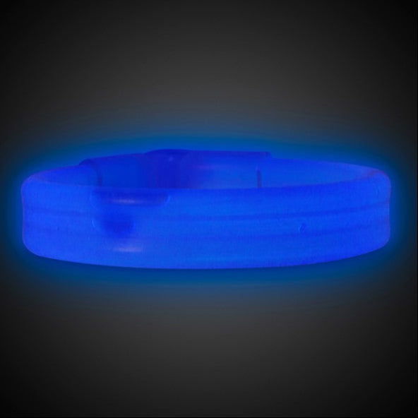 9 Inch Blue Triple Wide Glow Bracelets