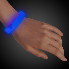 9 Inch Blue Triple Wide Glow Bracelets