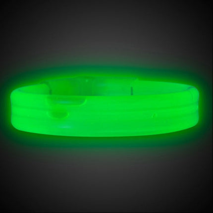  9 Inch Green Triple Wide Glow Bracelets