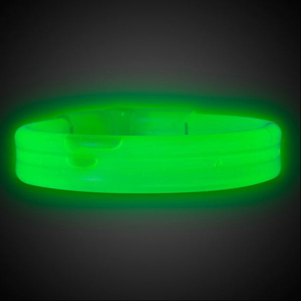  9 Inch Green Triple Wide Glow Bracelets