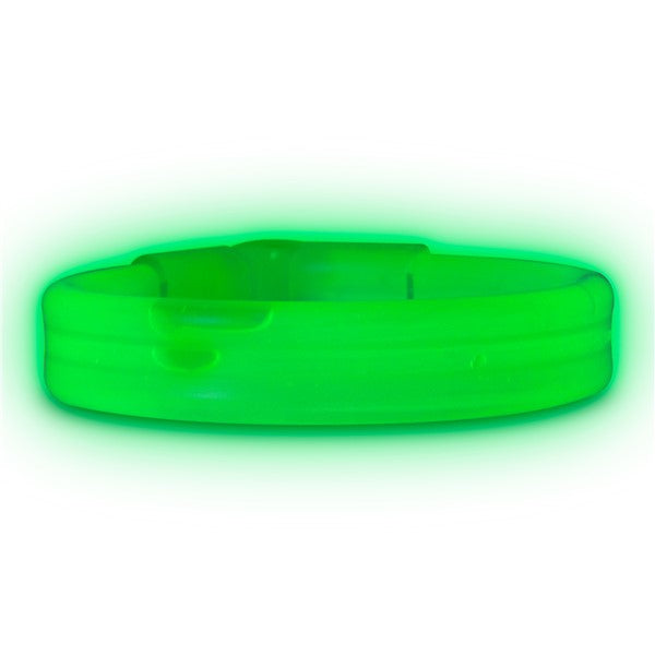  9 Inch Green Triple Wide Glow Bracelets