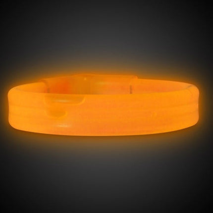 9 Inch Orange Triple Wide Glow Bracelets