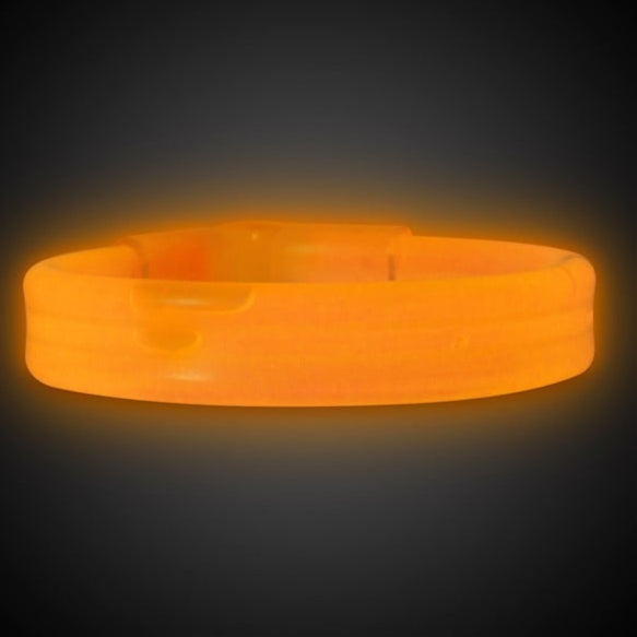 9 Inch Orange Triple Wide Glow Bracelets