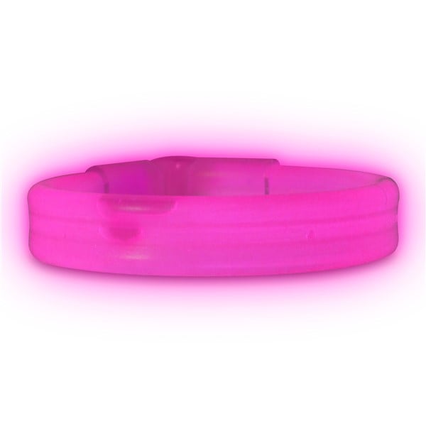 9 Inch Pink Triple Wide Glow Bracelets