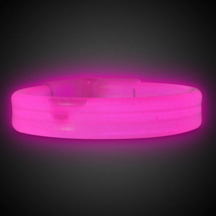 9 Inch Pink Triple Wide Glow Bracelets