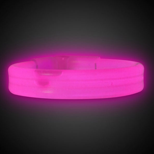 9 Inch Pink Triple Wide Glow Bracelets