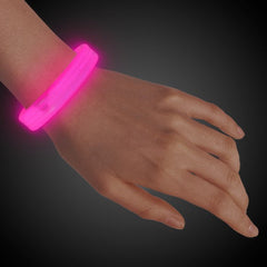 9 Inch Pink Triple Wide Glow Bracelets