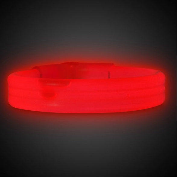9 Inch Red Triple Wide Glow Wristbands - 25 Bracelets