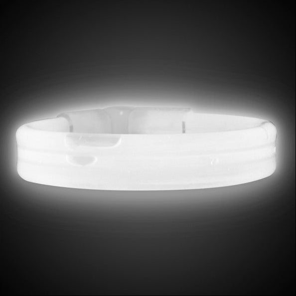 9 Inch White Triple Wide Glow Bracelets