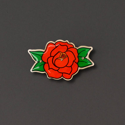 Red Rose Flashing Body Light Lapel Pins