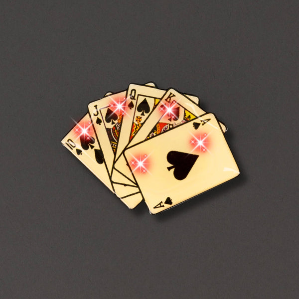 Royal Flush Flashing Body Light Lapel Pins