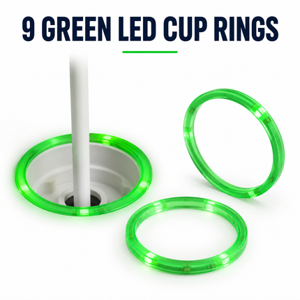 9 Green LED Cup RIngs