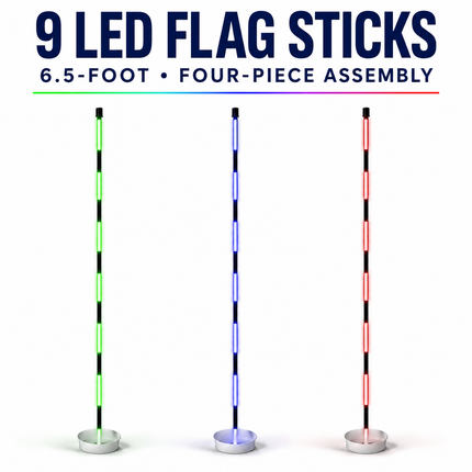 9 LED Flag Sticks 