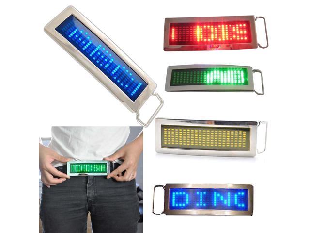 Scrolling Text Belt Buckles Blue