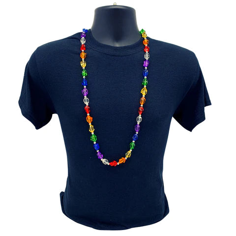 38 Inches Acrylic Rainbow Infiniti Stone Beaded Necklace