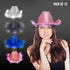 Light up cowboy hat in pink, black, blue and white color