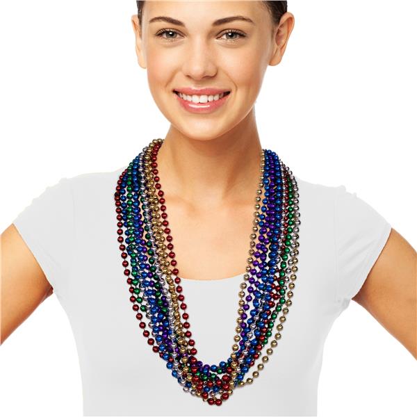 Assorted Color 7mm Bead 33 Necklaces