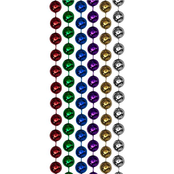 Assorted Color 7mm Beaded 33 Inch Necklaces