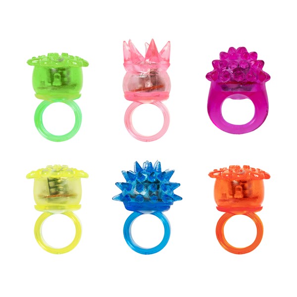 Assorted Colors & Designs LED Flashing Jelly Rings