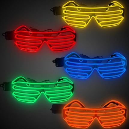 Assorted EL Wire Light Up Slotted Shades - Pack of 6