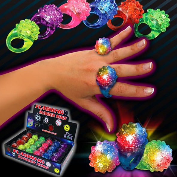 Assorted LED Light Up Flower Jelly Rings