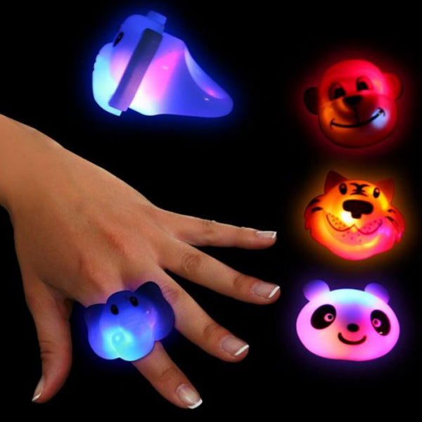 Assorted LED Light Up Wild Animal Jelly Rings