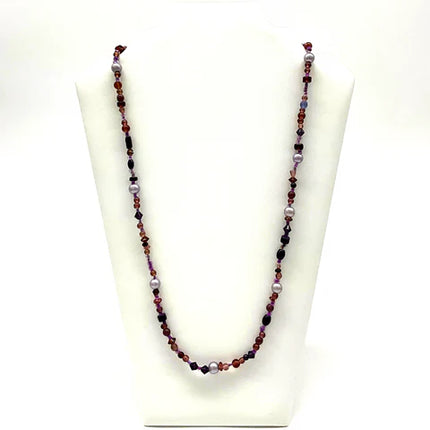 Assorted Purple Glass Bead 27 Inches Necklaces