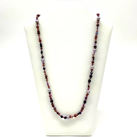 Assorted Purple Glass Bead 27 Inches Necklaces