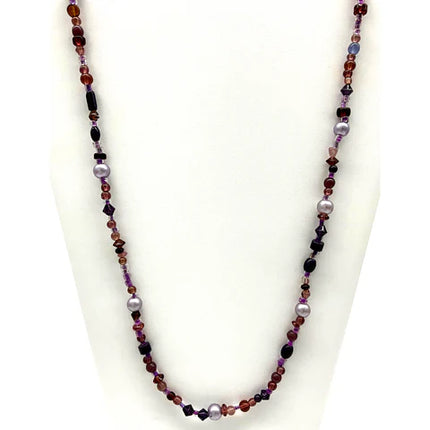 Assorted Purple Glass Beaded 27 Inches Necklaces