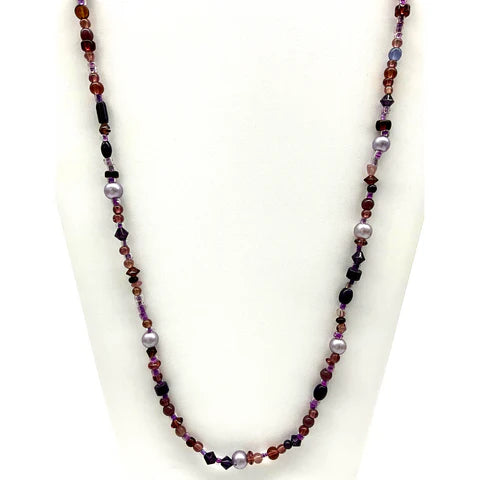Assorted Purple Glass Beaded 27 Inches Necklaces