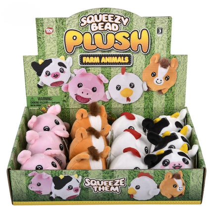 3" Farm Animal Squeezy Bead Plush