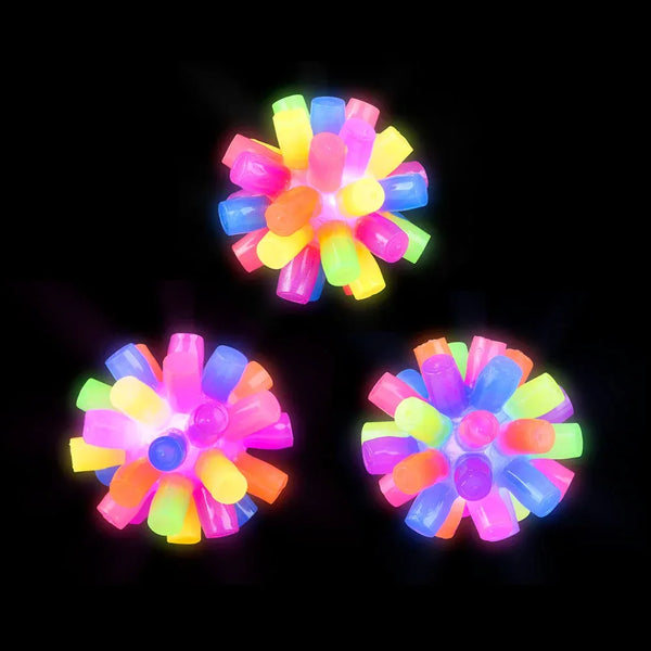 3 Light-Up Rainbow Spiky Ball