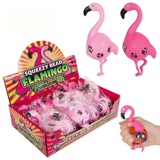 6" Squeezy Bead Flamingo Ball - Pack of 12