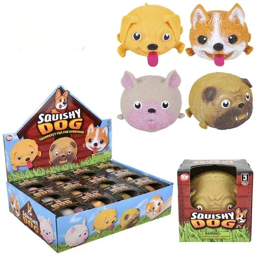 4" Squish And Stretch Puffy Dog - Pack of 12