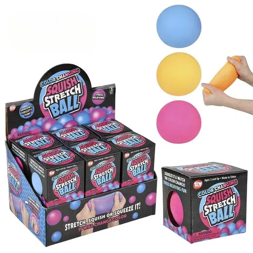 2.5" Squish And Stretch Color Changing Gummi Ball - Pack of 12